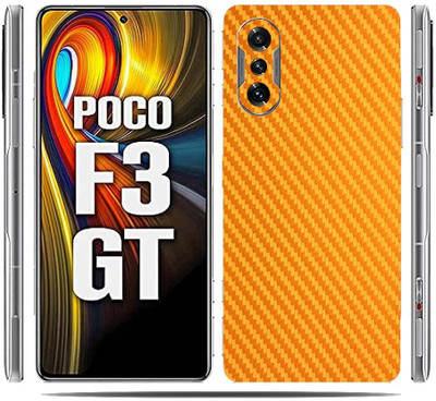 TJ CREATION Poco F3 GT 5G, Xiaomi Poco F3 GT Mobile Skin(Ultra Super Golden Carbon Fiber Skin With High Matte Finish.)