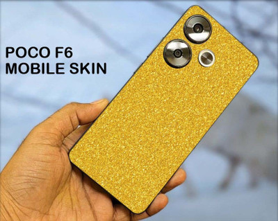 BUGGU POCO F6 5G Mobile Skin(Ulltra Super Sparkling Golden Glitter Skin With High Matte Finish., Mobile Skin (Back+Side+Camera))