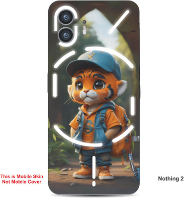VYBE The Smart Choice Nothing 2 Tiger Cartoon Embossed Mobile Skin(Ruddy Brown A2)
