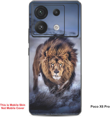 VYBE The Smart Choice Poco X6 Pro Lion Embossed Mobile Skin(Judge Grey 2)
