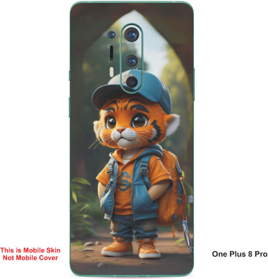 VYBE The Smart Choice One Plus 8 Pro Tiger Cartoon Embossed Mobile Skin(Ruddy Brown 18)