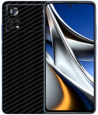 candeal mart Xiaomi Poco X4 Pro 5G carbon fiber 3D back skin / sticker wrap / Protective film Mobile Skin(Black)