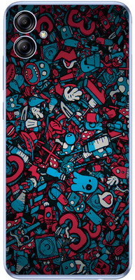 FCS Huawei P60 Printed Back skin Mobile Skin(Red Blue Texture)