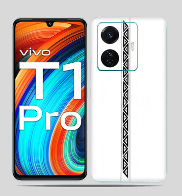 SkinoMania Vivo T1 Pro (5g) Mobile Skin(simple-line B&W Mobile skin)