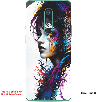 VYBE The Smart Choice One Plus 8 Art Embossed Mobile Skin(Blue lvy A2)