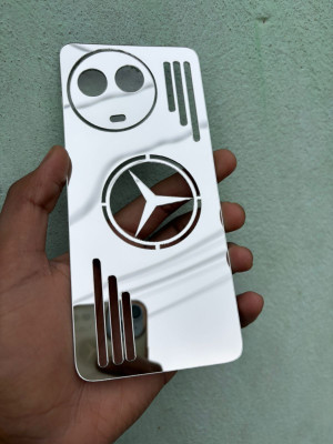 TWUAOP REALME 11X 5G MIRROR BACK PANNEL ACRYLIC SHEET MERO STAR Mobile Skin(Silver)