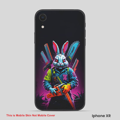 VYBE The Smart Choice iPhone XR Rabbit Embossed Mobile Skin(Macaw Blue, White)