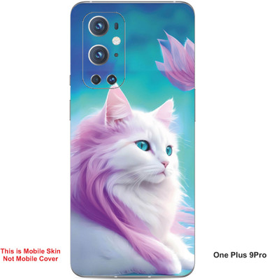 VYBE The Smart Choice One Plus 9 Pro Cat Embossed Mobile Skin(Pink Swan 26)