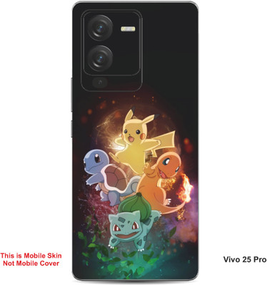 VYBE The Smart Choice Vivo 25 Pro Pokemon Embossed Mobile Skin(Café Noir B1)