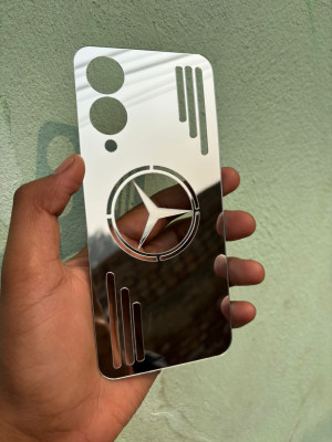TWUAOP VIVO Y28 5G MIRROR BACK PANNEL ACRYLIC SHEET Mobile Skin(Silver)