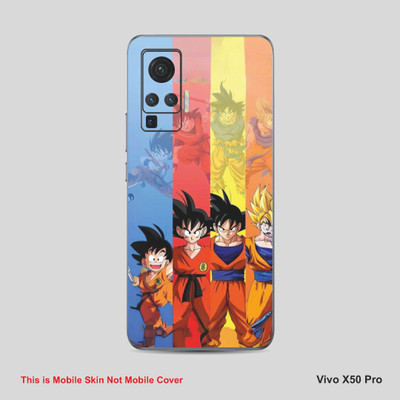 VYBE The Smart Choice Vivo X50 Pro Goku Mobile Skin Mobile Skin(Cyan Blue, Red, Yellow A4)