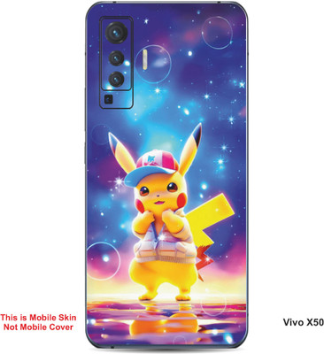 VYBE The Smart Choice Vivo X50 Pikachu Embossed Mobile Skin(Butterfly Blue B7)