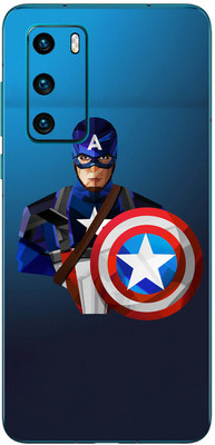 FCS Huawei P40 4G Printed Back skin Mobile Skin(Captain America Cartun)