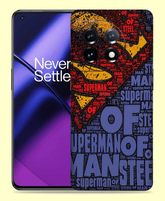 WeCre8 Skin's Oneplus 11 5G Mobile Skin(Superman Typography Multicolor Black Mobile Skin)