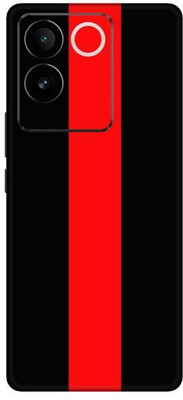 Vcare GadGets Black With Red Strips Vivo T2 Pro 5G Mobile Skin(Multicolor)