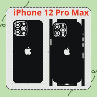 SS ICONIC I Phone 12 Pro Max Skin Black Color Best Quality Mobile Skin(Black)