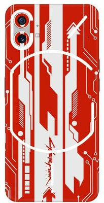 FCS Nothing Phone 1 Printed Back Skin: Cyber Punk Red Mobile Skin(Cyber Punk Red Skin)