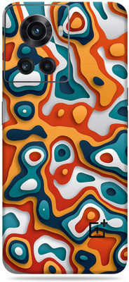 SkinoMania Oneplus 10R-5G Mobile Skin(Multicolor Pour Art)
