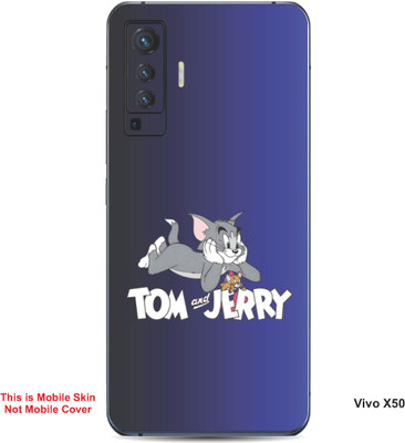VYBE The Smart Choice Vivo X50 Tom & Jerry Embossed Mobile Skin(Mulled Wine B7)