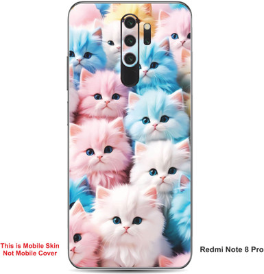 VYBE The Smart Choice Redmi Note 8 Pro Cat Embossed Mobile Skin(Faded Pink 14)