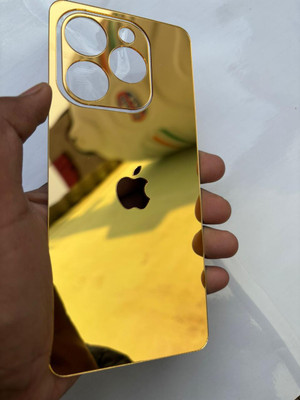 TWUAOP INFINIX HOT 40I ACRYLIC MIRROR BACK PANNEL MERO APPLE Mobile Skin(Gold)