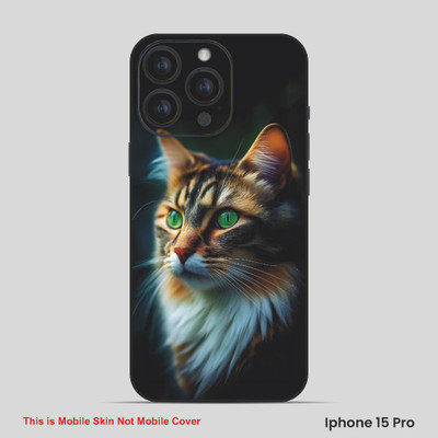 VYBE The Smart Choice iPhone 15 Pro Cat Embossed Mobile Skin(Dirt Brown 8)