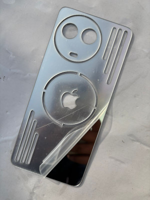 TWUAOP REALME 11X 5G ACRYLIC MIRROR BACK PANNEL MERO APPLE Mobile Skin(Silver)