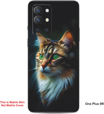 VYBE The Smart Choice One Plus 9R Cat Embossed Mobile Skin(Light Slate Grey 27)