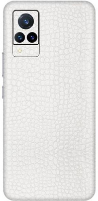 Vcare GadGets White Textured Leather vivo V21 5G Mobile Skin(White Textured Leather)