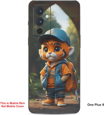 VYBE The Smart Choice One Plus 9 Tiger Cartoon Embossed Mobile Skin(Ruddy Brown 19)