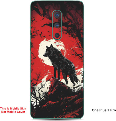 VYBE The Smart Choice One Plus 7 Pro Wolf Embossed Mobile Skin(Persian Red 22)