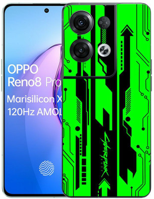 FCS OPPO Reno8 Pro 5G Printed Back Skin: Cyber Punk Green Mobile Skin(Cyber Punk Green Skin)