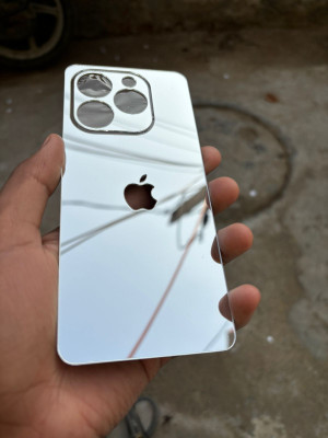 TWUAOP INFINIX HOT 40I BACK PANNEL ACRYLIC SHEET APPLE Mobile Skin(Silver)