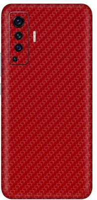 Vcare GadGets Vivo X50 Mobile Skin(Fiber Carbon Red)