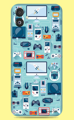 SkinoMania Samsung Galaxy F14 5G Mobile Skin(Multicolor Gaming Doodle)