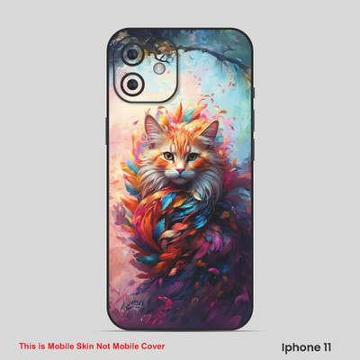 VYBE The Smart Choice iPhone 11 Cat Embossed Mobile Skin(Wine Berry 9)