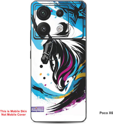 VYBE The Smart Choice Poco X6 Horse Embossed Mobile Skin(Milk White 1)