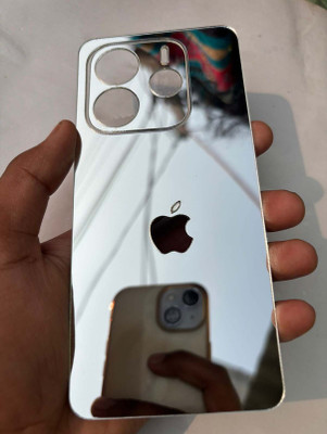 TWUAOP REDMI NOTE 14 5G MOBILE SKIN ACRYLIC SHEET MIRROR BACK PANNEL APPLE Mobile Skin(Silver)