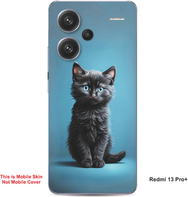 VYBE The Smart Choice Redmi 13 Pro Plus Cat Embossed Mobile Skin(Black & Blue 9)