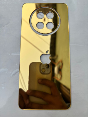 TWUAOP REALME 13 PLUS 5G MIRROR BACK PANNEL ACRYLIC SHEET APPLE Mobile Skin(Gold)