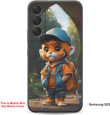 VYBE The Smart Choice Samsung S22 Tiger Cartoon Embossed Mobile Skin(Ruddy Brown 8)