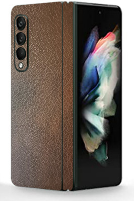 AsSkin Samsung Galaxy Z Fold 3 5G, samsung galaxy z fold 3 5g Mobile Skin(Ultra Brown Leather High Gloss Finish).)