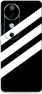 WeCre8 Skin's vivo V40 5G Ultra Premium Vinyl Mobile Skin (Multicolor) Mobile Skin(black line)