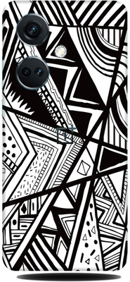 SkinoMania OnePlus Nord CE 3 5G Mobile Skin(Black And White Doodle Multicolor Mobile Skin)