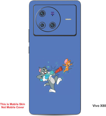 VYBE The Smart Choice Vivo X80 Tom & Jerry Embossed Mobile Skin(Glaucous B12)