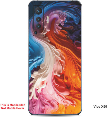 VYBE The Smart Choice Vivo X50 Art Embossed Mobile Skin(Pink Rose 8)