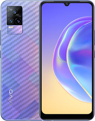 candeal mart Vivo V21e carbon fiber 3D back skin / Back sticker Mobile Skin / Protective film Mobile Skin(Transparent)