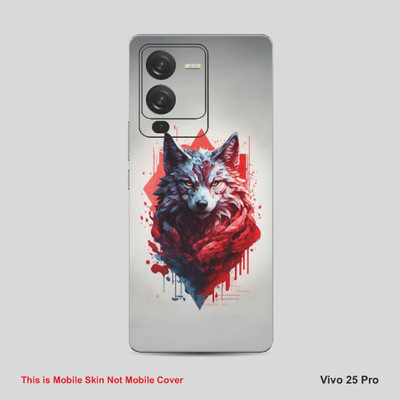 VYBE The Smart Choice Vivo V25 Pro Animal Mobile Skin Mobile Skin(Dusty Grey, Pastel Red A33)