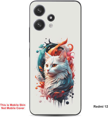 VYBE The Smart Choice Redmi 12 Cat Embossed Mobile Skin(Silver Chalice 7)