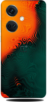 SkinoMania OnePlus Nord CE 3 5G Mobile Skin(Orange-green-Abstract Multicolor Mobile Skin)